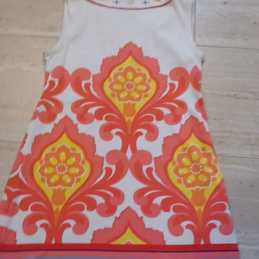 Rafaella Multi-Color Design Print Midi Cotton Dress